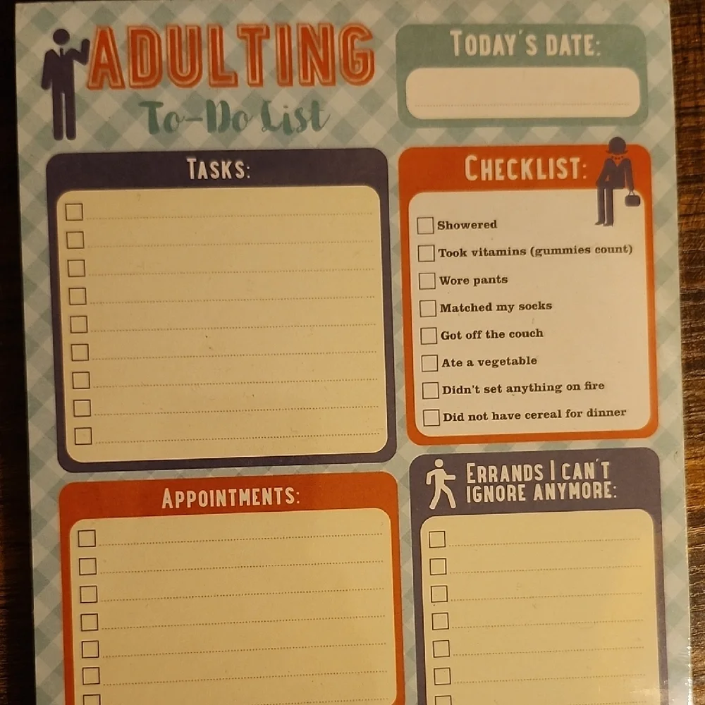 Adulting To-Do List Notepad - Multicolor